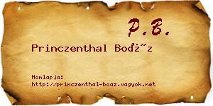 Princzenthal Boáz névjegykártya